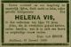 Overlijdensadvertentie Helena Vis (1889)