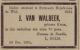 Overlijdensadvertentie I. van Walbeek-Kwak (1894)