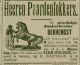 Advertentie dekhengst Bastiaan Zoeteman (1889)