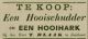 Hooischudder en hooihark te koop bij Teunis Blaak (1889)