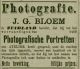 J.G. Bloem opent zijn fotografisch atelier (1893)