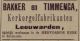 Bakker en Timmenga uit Leeuwarden bezig met kerkorgel hervormde Kerk Zuidland (1897)