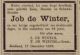 Overlijdensadvertentie Job de Winter (1898)